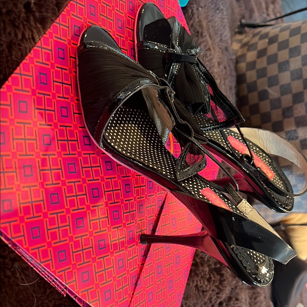 Betsey Johnson Black Stiletto Heels with Lace-Up Design